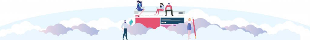 A diverse team collaborating around automated forms, documents, and onboarding